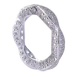 1 Ct Pave 18k Gold Plated Simulated Diamond‎ Eternity Wedding Band Ring, Size 9